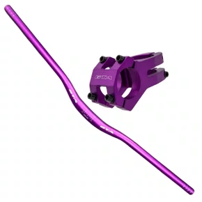 Kit Guidão de Bicicleta GTA Downhill 31.8 780mm + Mesa de Bicicleta GTA 3D 45mm 0° Roxo Kit Guidão de Bicicleta GTA Downhill 31.8 780mm + Mesa de Bicicleta GTA 3D 45mm 0° Roxo