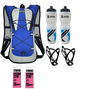 Kit Hidratação Mochila Rontek Big 2L + 2 Garrafas 900ml + 2 Suportes + 2 Bebibas Hipotônica