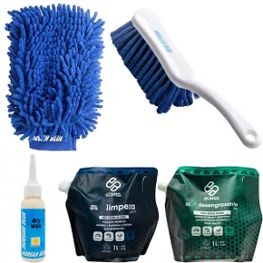 Kit Limpeza Morgan Blue Desengraxante + Shampoo + Luva + Escova + Lubrificante Cera