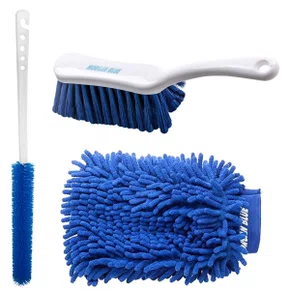 Kit Limpeza Morgan Blue Escova Quick e Clean + Escova para Rodas + Luvas