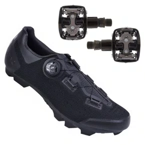 Kit Sapatilha de Ciclismo FLR F-70 Knit MTB + Pedal Wellgo Padrão Shimano