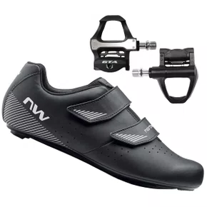 Kit Sapatilha de Ciclismo Northwave Jet 3 + Pedal Wellgo Padrão Look Keo