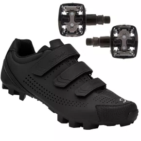 Kit Sapatilha de Ciclismo Spiuk Splash MTB Gravel + Pedal Wellgo Padrão Shimano