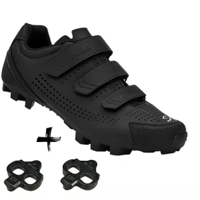 Kit Sapatilha de Ciclismo Spiuk Splash MTB Preta + Taco Padrão Shimano
