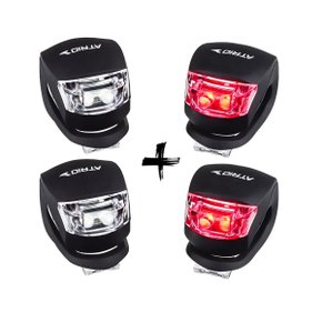 Kit Iluminação de Bicicleta Atrio Dianteiro e Traseiro Silicone Led 2 Pares Kit Iluminação de Bicicleta Atrio Dianteiro e Traseiro Silicone Led 2 Pares