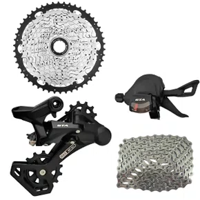 Kit Transmissão de Bicicleta Alavanca + Câmbio + Corrente + Cassete 12 vel Kit Transmissão de Bicicleta Alavanca + Câmbio + Corrente + Cassete 12 vel