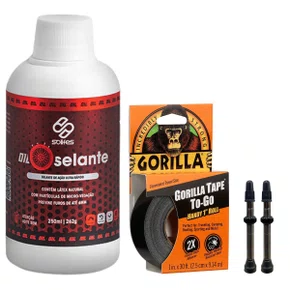 Kit Tubeless Selante Solifes 250ml + Válvulas 60mm + Fita Gorilla