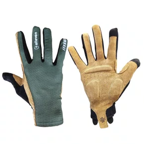 Luva de Ciclismo Elleven Hitech 2 Gel verde e bege Luva de Ciclismo Elleven Hitech 2 Gel verde e bege