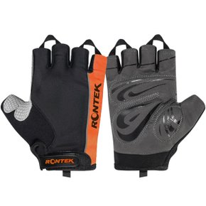 Luva de Ciclismo Rontek RT-22 Gel Preta e Laranja Luva de Ciclismo Rontek RT-22 Gel Preta e Laranja