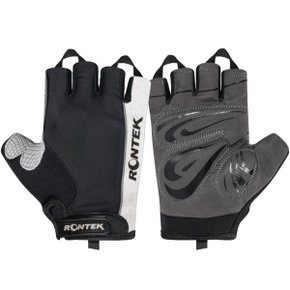 Luva de Ciclismo Rontek RT-22 Gel Preta e Branca Luva de Ciclismo Rontek RT-22 Gel Preta e Branca