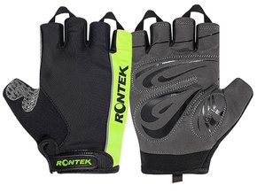 Luva de Ciclismo Rontek RT-22 Gel Preta e Verde Luva de Ciclismo Rontek RT-22 Gel Preta e Verde