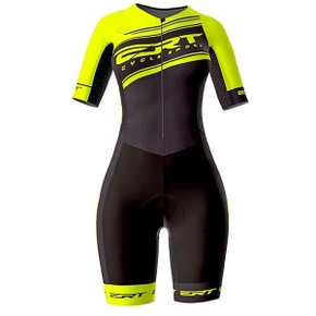 Macaquinho de Ciclismo ERT New Elite Team Gel Preto e Amarelo Macaquinho de Ciclismo ERT New Elite Team Gel Preto e Amarelo