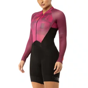 Macaquinho de Ciclismo Furbo Emana Attack com Manguito Roxo