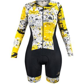 Macaquinho de Ciclismo Marcio May Funny Manga Longa Preto e Amarelo Macaquinho de Ciclismo Marcio May Funny Manga Longa Preto e Amarelo