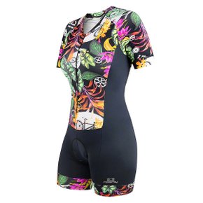 Macaquinho de Ciclismo Marcio May Funny Moonlight Flowers Preto Macaquinho de Ciclismo Marcio May Funny Moonlight Flowers Preto