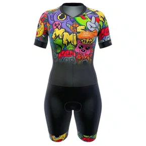 Macaquinho de Ciclismo Marcio May Sports Monstros Feminina Preto Macaquinho de Ciclismo Marcio May Sports Monstros Feminina Preto