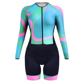 Macaquinho de Ciclismo SportXtreme Comfort Manga Longa Florença Feminino Preto e Azul Macaquinho de Ciclismo SportXtreme Comfort Manga Longa Florença Feminino Preto e Azul