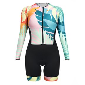 Macaquinho de Ciclismo SportXtreme Comfort Manga Longa Vitali Feminino Rosa e Verde Macaquinho de Ciclismo SportXtreme Comfort Manga Longa Vitali Feminino Rosa e Verde