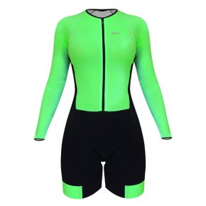 Macaquinho de Ciclismo SportXtreme Comfort Manga Longa Feminino Verde Macaquinho de Ciclismo SportXtreme Comfort Manga Longa Feminino Verde