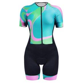 Macaquinho de Ciclismo SportXtreme Comfort Florença Feminino Preto e Azul