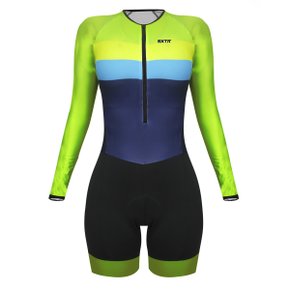 Macaquinho de Ciclismo SportXtreme Expert Manga Longa Livade Feminino Verde e Azul Macaquinho de Ciclismo SportXtreme Expert Manga Longa Livade Feminino Verde e Azul