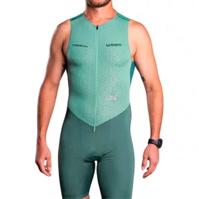 Macaquinho de Ciclismo WOOM Carbon Revolution Manga Curta Verde Macaquinho de Ciclismo WOOM Carbon Revolution Manga Curta Verde