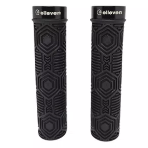 Manopla de Bicicleta Elleven Silicone Premium com Trava Preta Manopla de Bicicleta Elleven Silicone Premium com Trava Preta