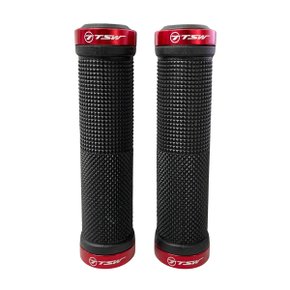 Manopla de Bicicleta TSW com Trava Vermelho Manopla de Bicicleta TSW com Trava Vermelho