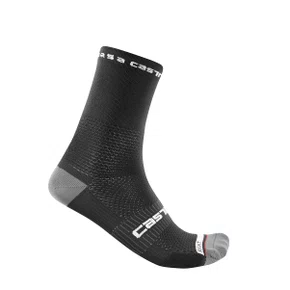 Meia de Ciclismo Castelli Rosso Corsa Pro 15 Preta Meia de Ciclismo Castelli Rosso Corsa Pro 15 Preta