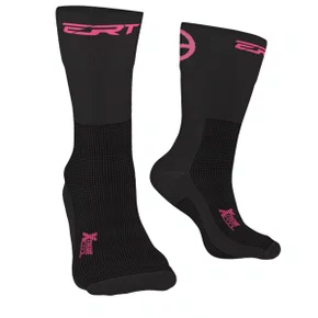 Meia de Ciclismo ERT Total Preta e Rosa