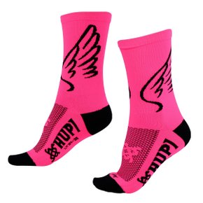 Meia de Ciclismo Hupi Asas Rosa Meia de Ciclismo Hupi Asas Rosa