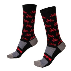 Meia de Ciclismo Hupi Bikes Bike Red Vermelha Meia de Ciclismo Hupi Bikes Bike Red Vermelha