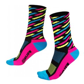 Meia de Ciclismo Hupi Bikes Guache LT Preta E Rosa Meia de Ciclismo Hupi Bikes Guache LT Preta E Rosa