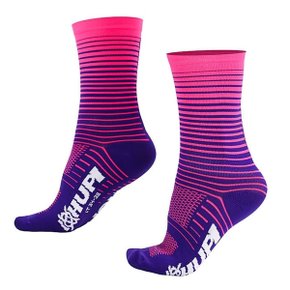 Meia de Ciclismo Hupi Bikes Hyperline LT Roxo E Rosa Meia de Ciclismo Hupi Bikes Hyperline LT Roxo E Rosa