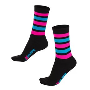 Meia de Ciclismo Hupi Bikes Listra Feminina Preta E Rosa Meia de Ciclismo Hupi Bikes Listra Feminina Preta E Rosa