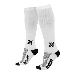 Meia de Ciclismo Hupi Longa Lisa Branca Meia de Ciclismo Hupi Longa Lisa Branca