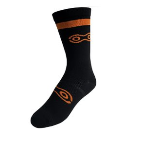 Meia de Ciclismo Marcio May Sports Preta e Laranja Meia de Ciclismo Marcio May Sports Preta e Laranja