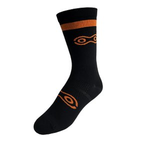 Meia de Ciclismo Marcio May Sports Preta e Laranja Meia de Ciclismo Marcio May Sports Preta e Laranja