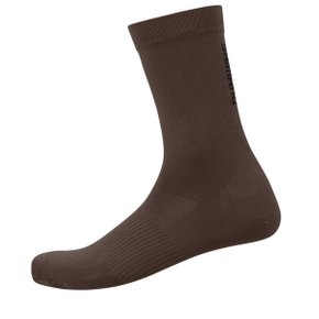 Meia de Ciclismo Shimano Gravel Cano Alto Marrom