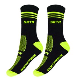 Meia de Ciclismo SportXtreme Ride Preta e Amarela Limão Meia de Ciclismo SportXtreme Ride Preta e Amarela Limão