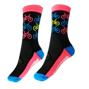 Meia de Ciclismo SportXtreme Ride Preta e Rosa Meia de Ciclismo SportXtreme Ride Preta e Rosa