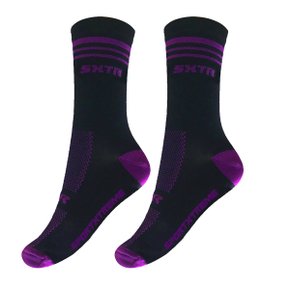 Meia de Ciclismo SportXtreme Ride Preta e Roxa