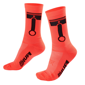Meia de Ciclismo Hupi Bikes Pistão Laranja Meia de Ciclismo Hupi Bikes Pistão Laranja
