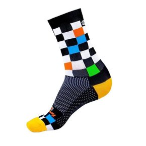 Meia de Ciclismo Marcio May Funny Color Grid Meia de Ciclismo Marcio May Funny Color Grid