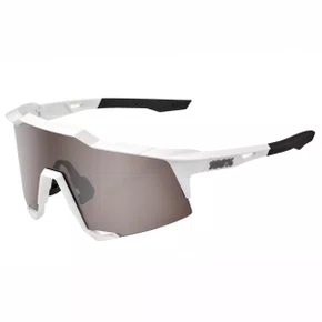 Óculos de Ciclismo 100% Speedcraft Matte White Hiper Silver Mirror Óculos de Ciclismo 100% Speedcraft Matte White Hiper Silver Mirror