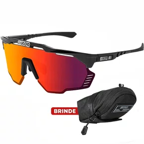 Óculos de Ciclismo Scicon Aeroshade Kunken Black Gloss Multimirror Red 2 Lentes Óculos de Ciclismo Scicon Aeroshade Kunken Black Gloss Multimirror Red 2 Lentes