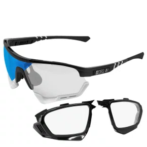 Óculos de Ciclismo Scicon Aerotech XL Fotocromático Blue com Adaptador para Lente de Grau Óculos de Ciclismo Scicon Aerotech XL Fotocromático Blue com Adaptador para Lente de Grau
