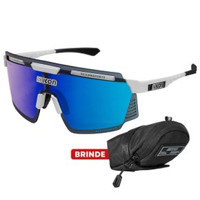 Óculos de Ciclismo Scicon Aerowatt White Gloss Multimirror Blue 2 Lentes