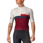 Camisa de Ciclismo Castelli A Blocco Jersey Branca e Vermelha