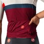 Camisa de Ciclismo Castelli A Blocco Jersey Branca e Vermelha
